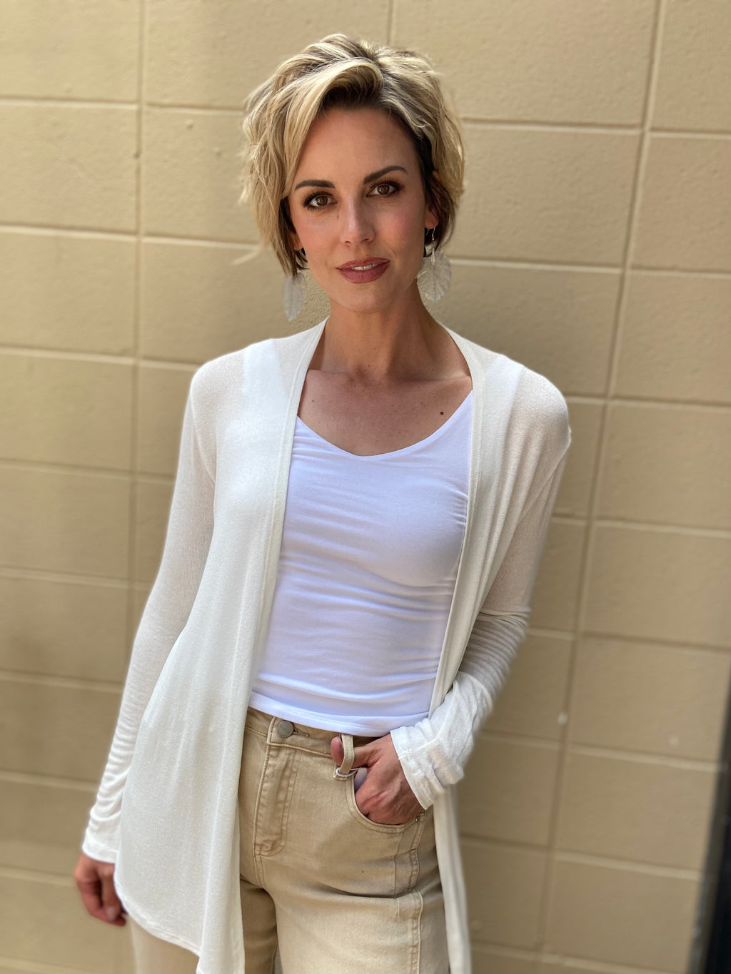 Blake White Knit Sheer Cardigan - MK Threads Boutique