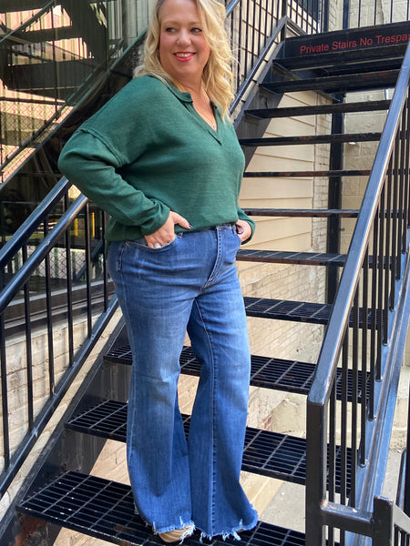 Mavis Risen Plus Size Flare Jeans