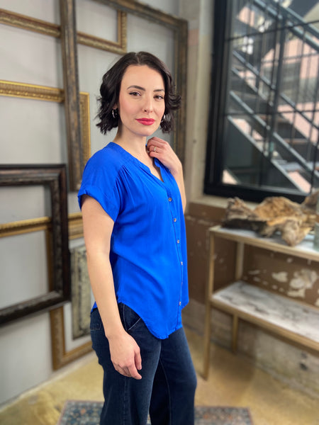 Calla Royal Blue Button Down Shirt