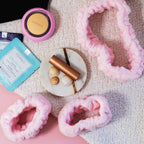 Spa Headband - Skincare Headband & Wristband Set: Pink