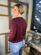 Wine Red Reindeer Sweater