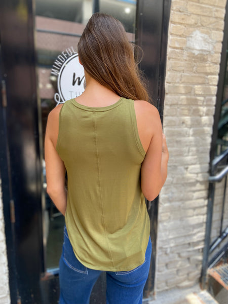 Nico Olive Relaxed Oversized Tank Top