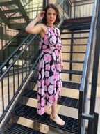 Ollie Black & Pink Halter Floral Maxi Dress - MK Threads Boutique