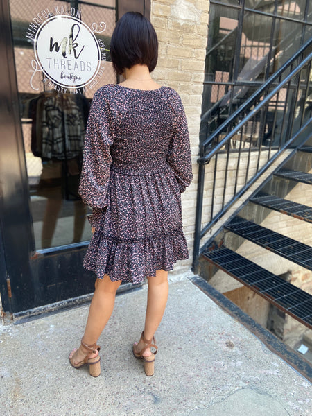 Linnea Black Floral Dress