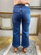 Steph Dark Wash High Rise Crop Chain Detail Risen Jeans - MK Threads Boutique