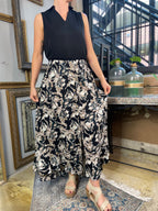 Mae Black Pattern Maxi Skirt