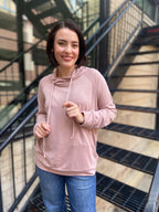 Alaina Dusty Rose Drawstring Long Sleeve
