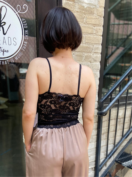Rue Black Lace Layering Tank Top
