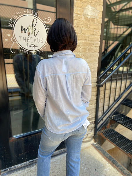 Rorey Light Blue Button Down Top