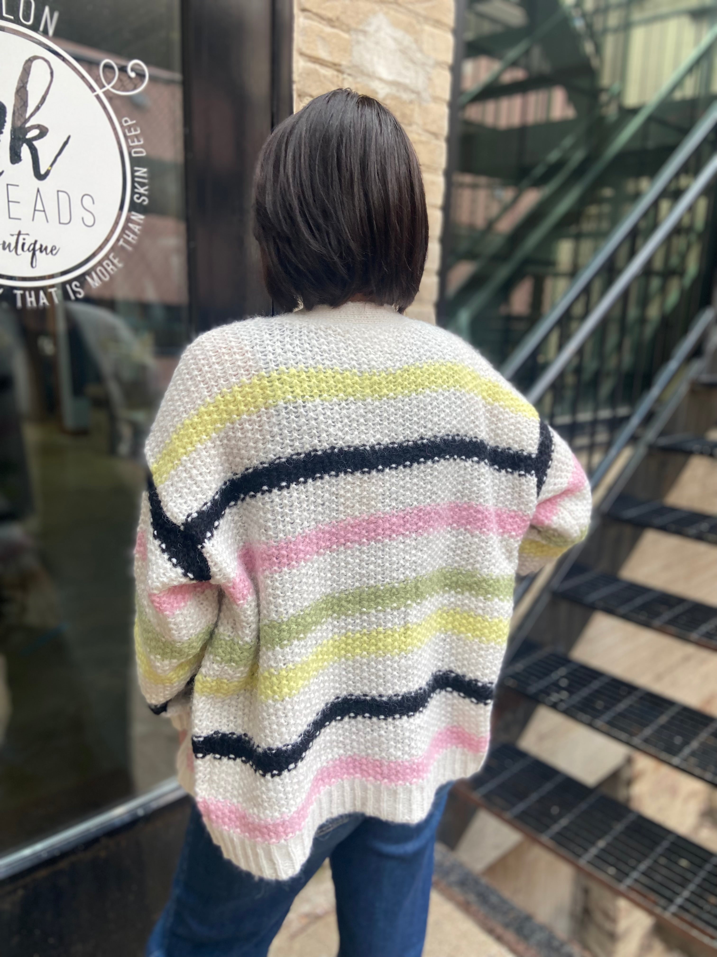 Kimmy Multi Color Striped Cardigan