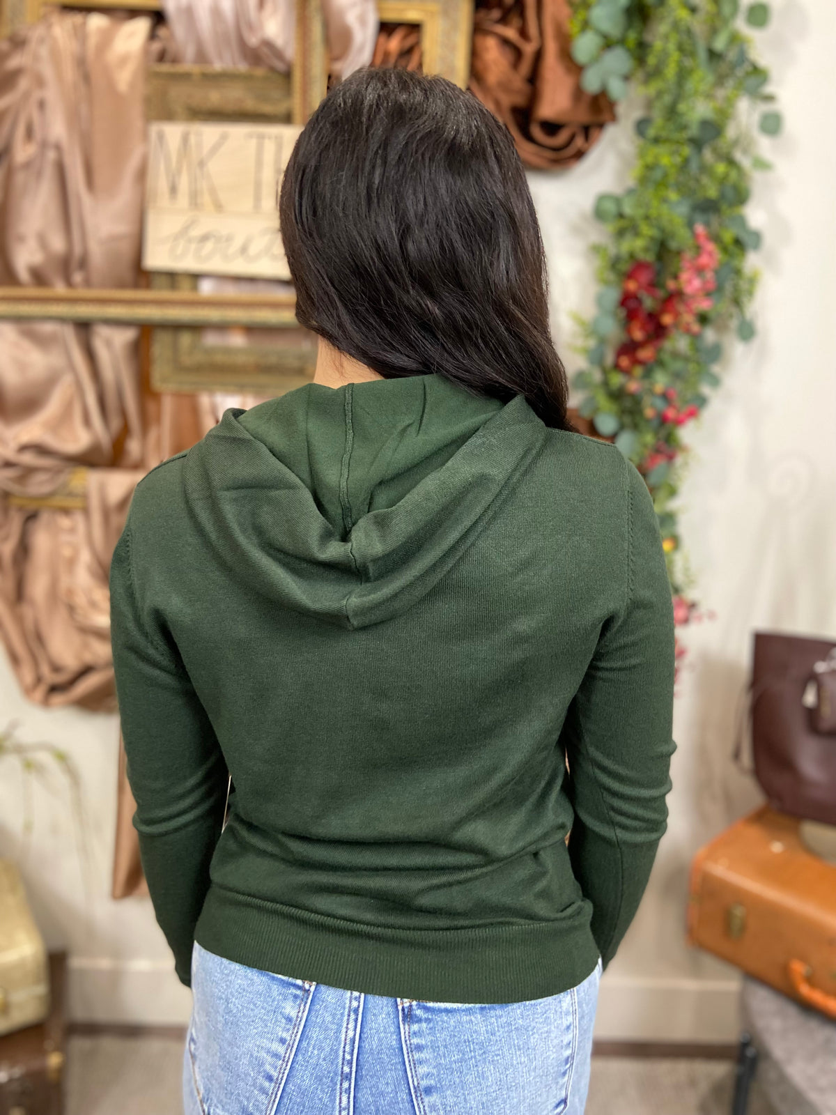 Nancy Olive Hooded Sweater