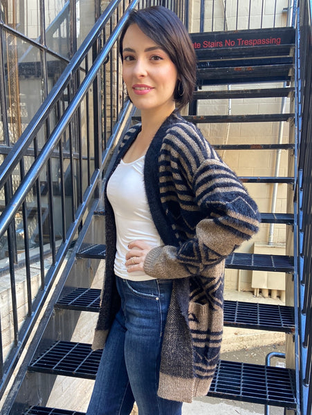 Mesa Black & Tan Aztec Cardigan