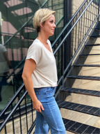 Sally Beige V Neck Sweater Top