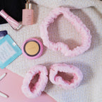 Spa Headband - Skincare Headband & Wristband Set: Pink