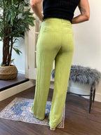 Savy Light Green Linen Blend Trouser Pants - MK Threads Boutique