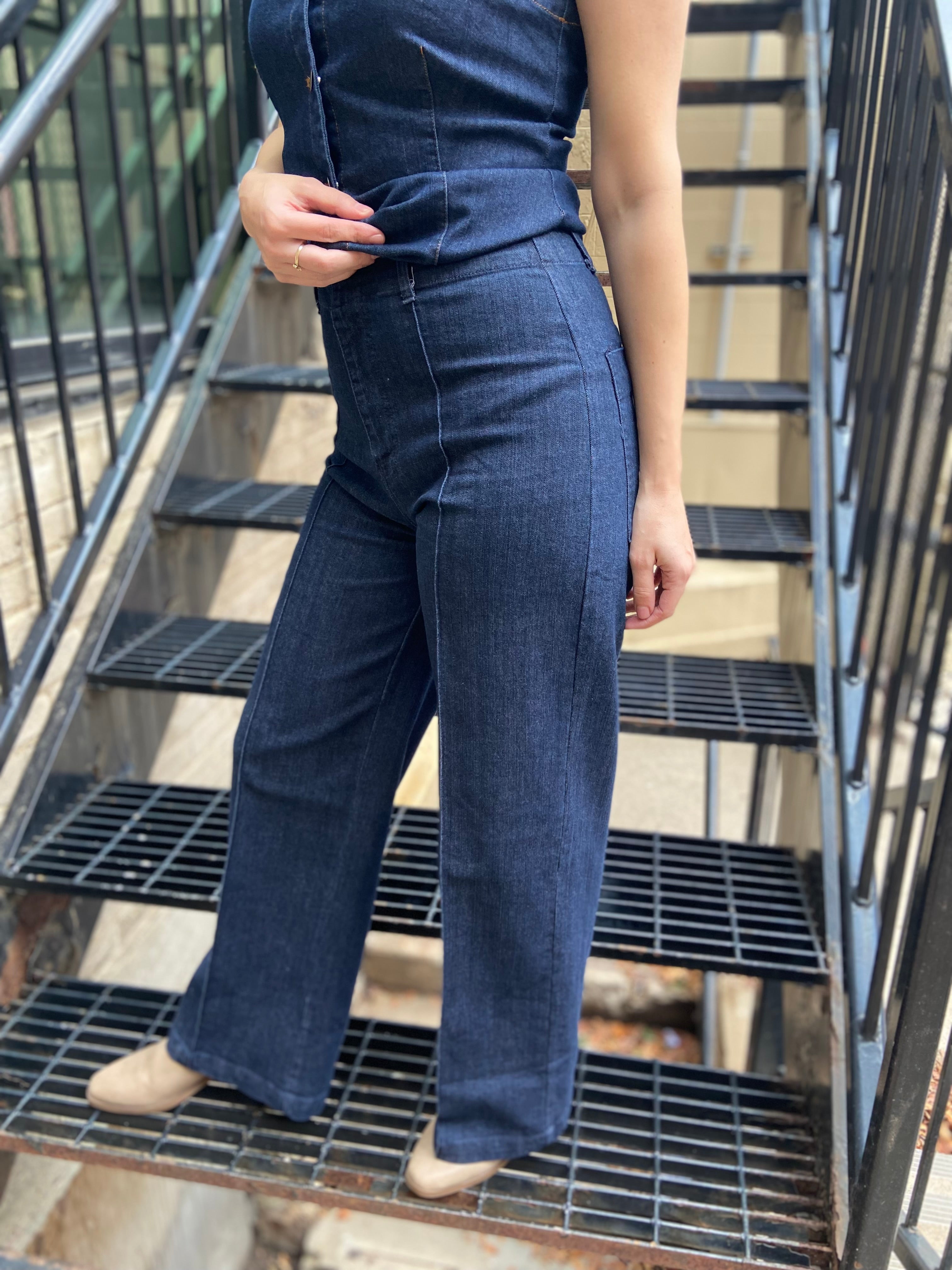 Bruce High Waisted Wide Leg Denim Jeans