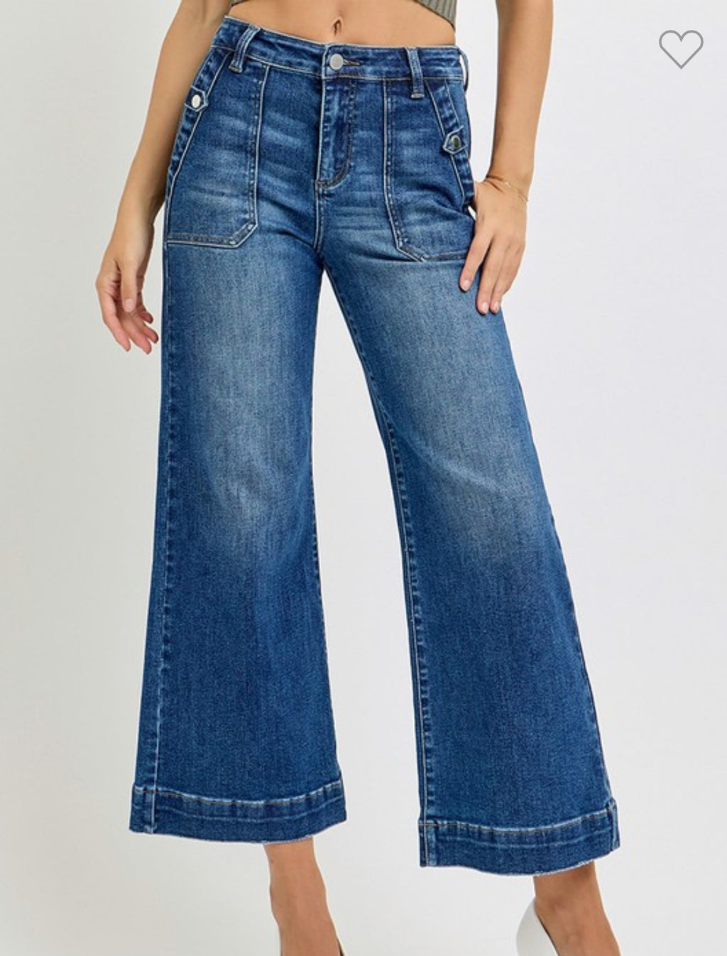 Josh High Rise Cropped Dark Wash Risen Jeans