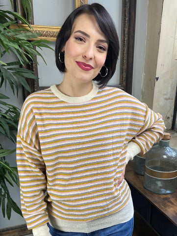 Anna Natural Multi Stripe Sweater