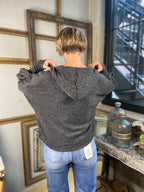 Taylor Black Hacci Balloon Sleeve Hoodie