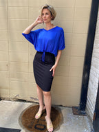 Cam Blue Open Back Blouse - MK Threads Boutique