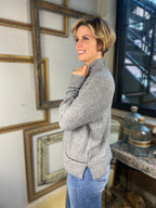 Mirana Heather Gray Turtle Neck Long Sleeve Sweater Top