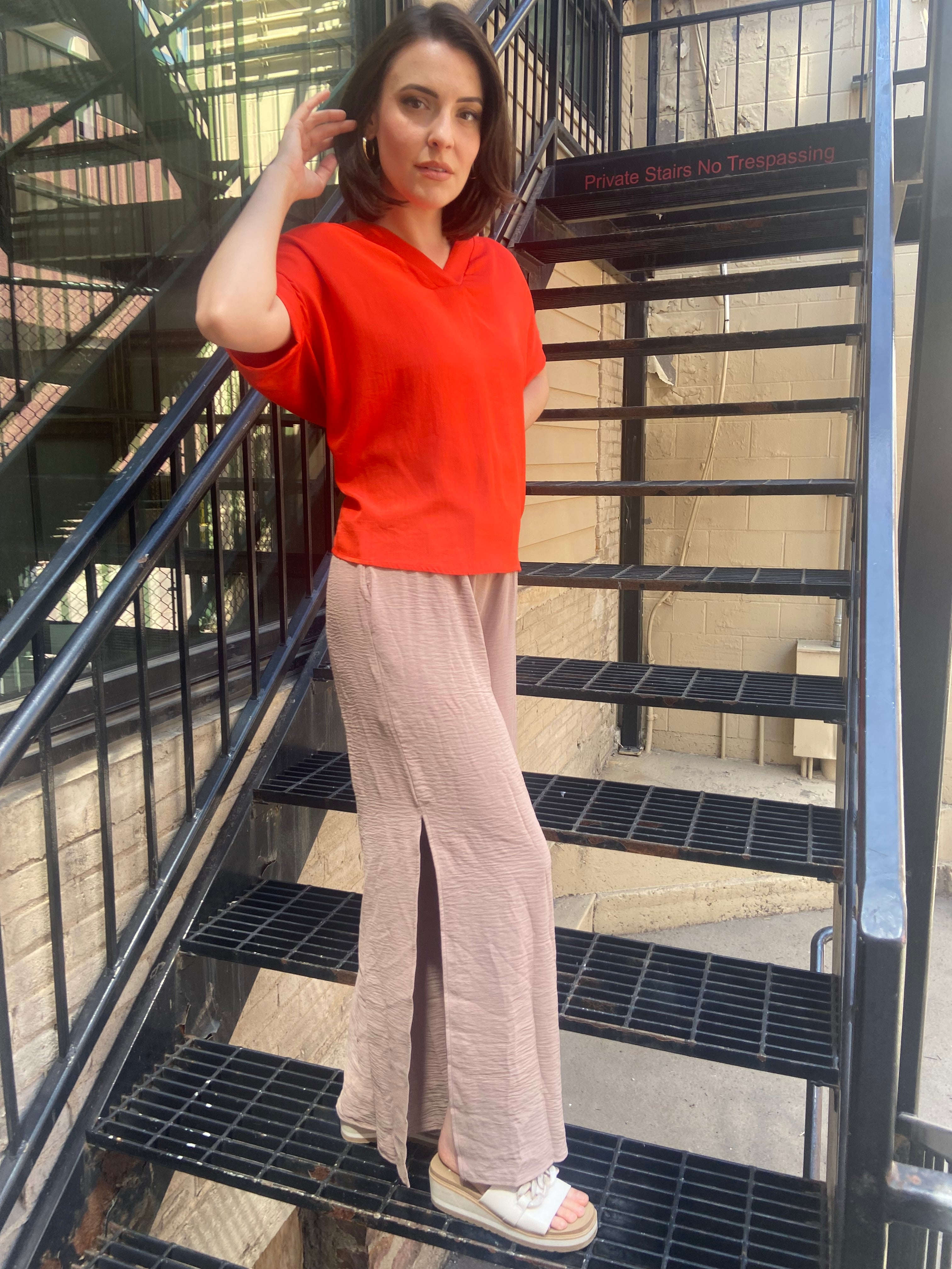 Koa Coco Smocked Slit Pants
