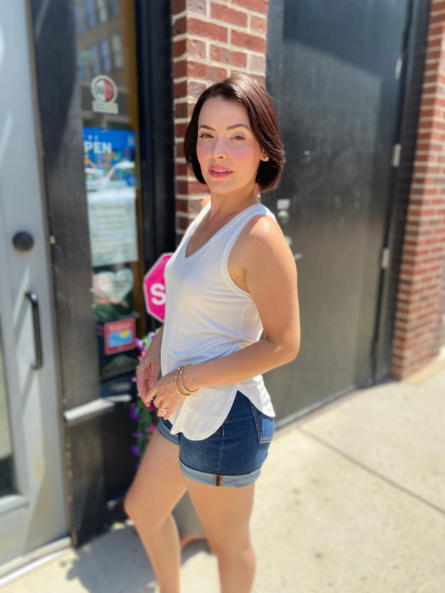 Nico White Relaxed Oversized Tank Top