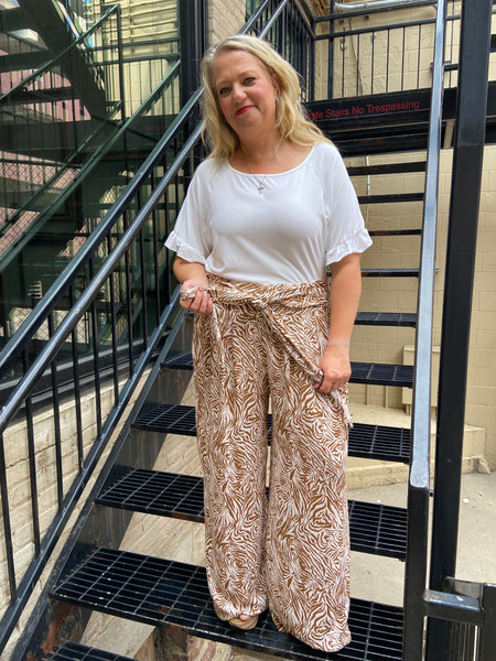 Carolina Mocha Plus Size Wide Leg Pants