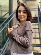 Ria Olive Light Weight Ribbed Sweater - MK Threads Boutique
