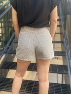 Alice Tan & Black Striped Jean Shorts