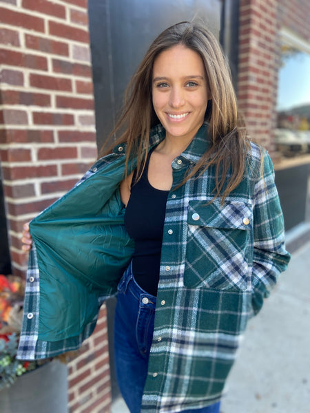 Olivia Teal Plaid Shacket