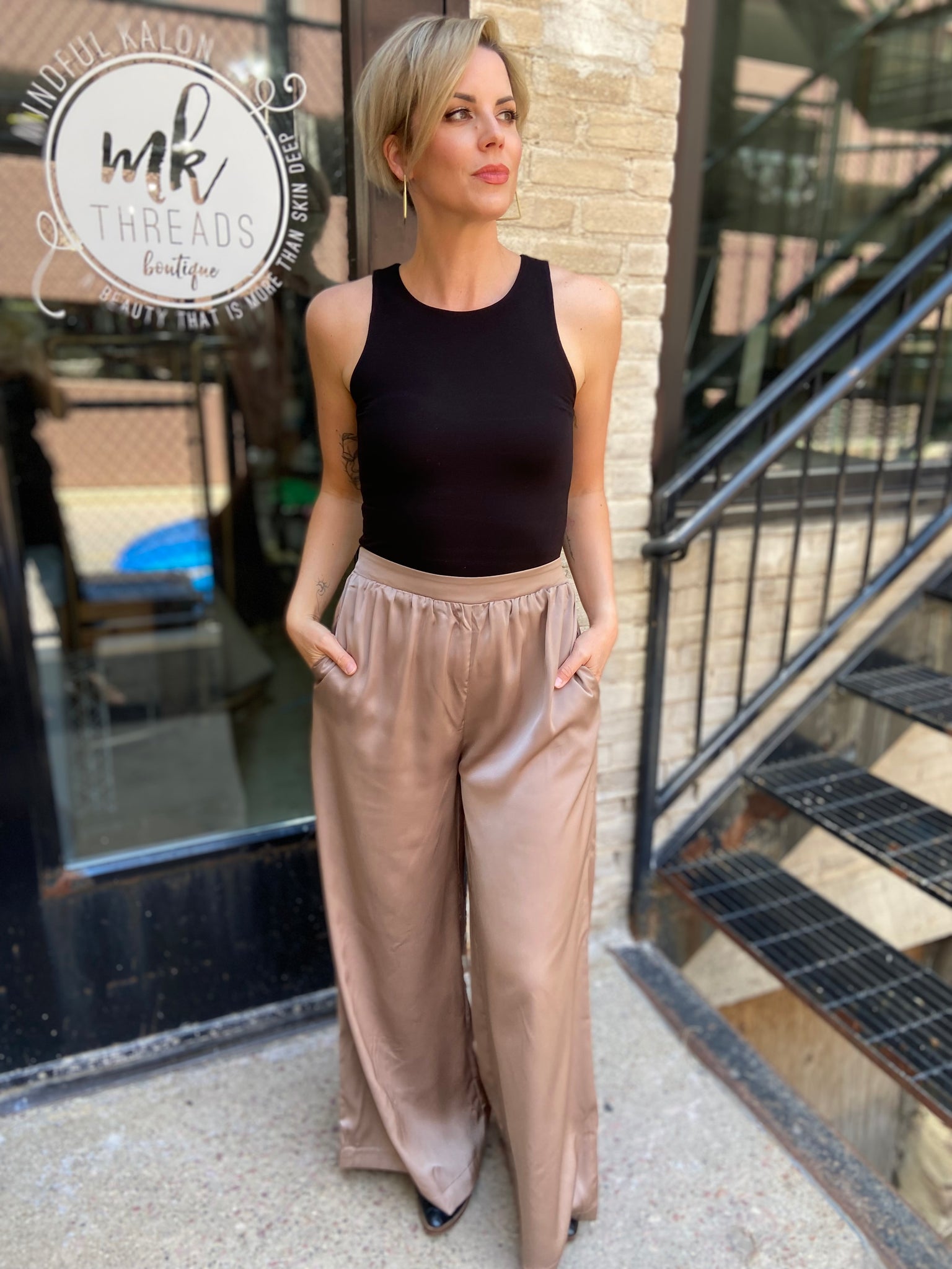 Sally CoCo Satin Wide Leg Pants