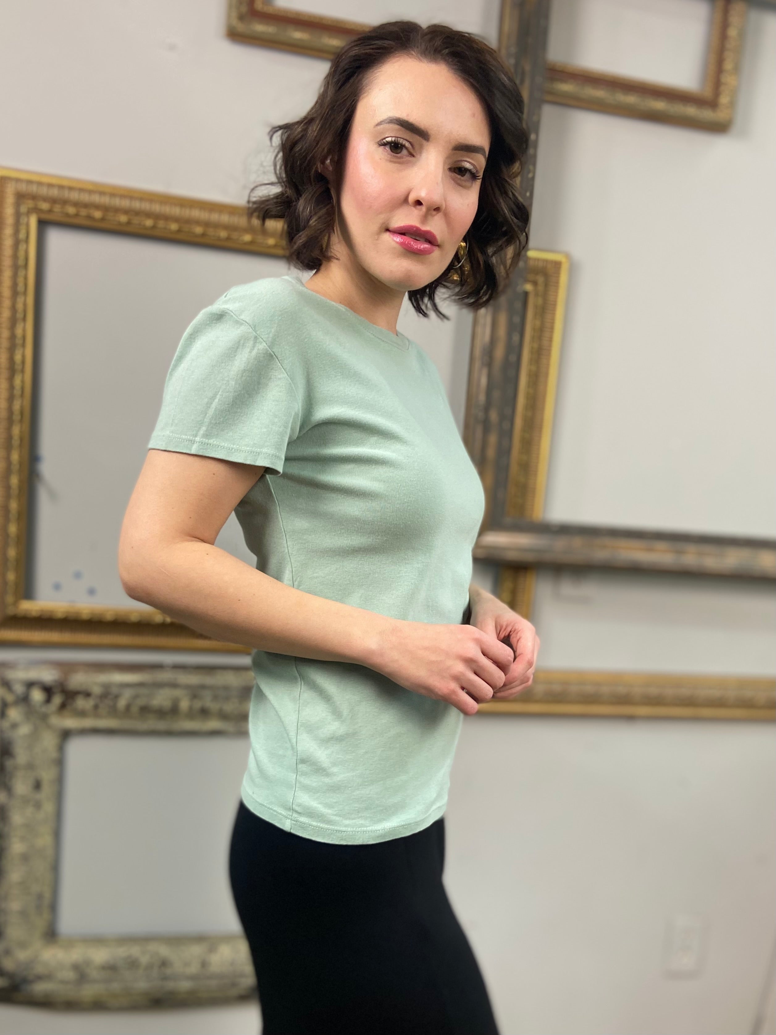 Hane Light Teal Cotton Short Sleeve T Shirt - MK Threads Boutique