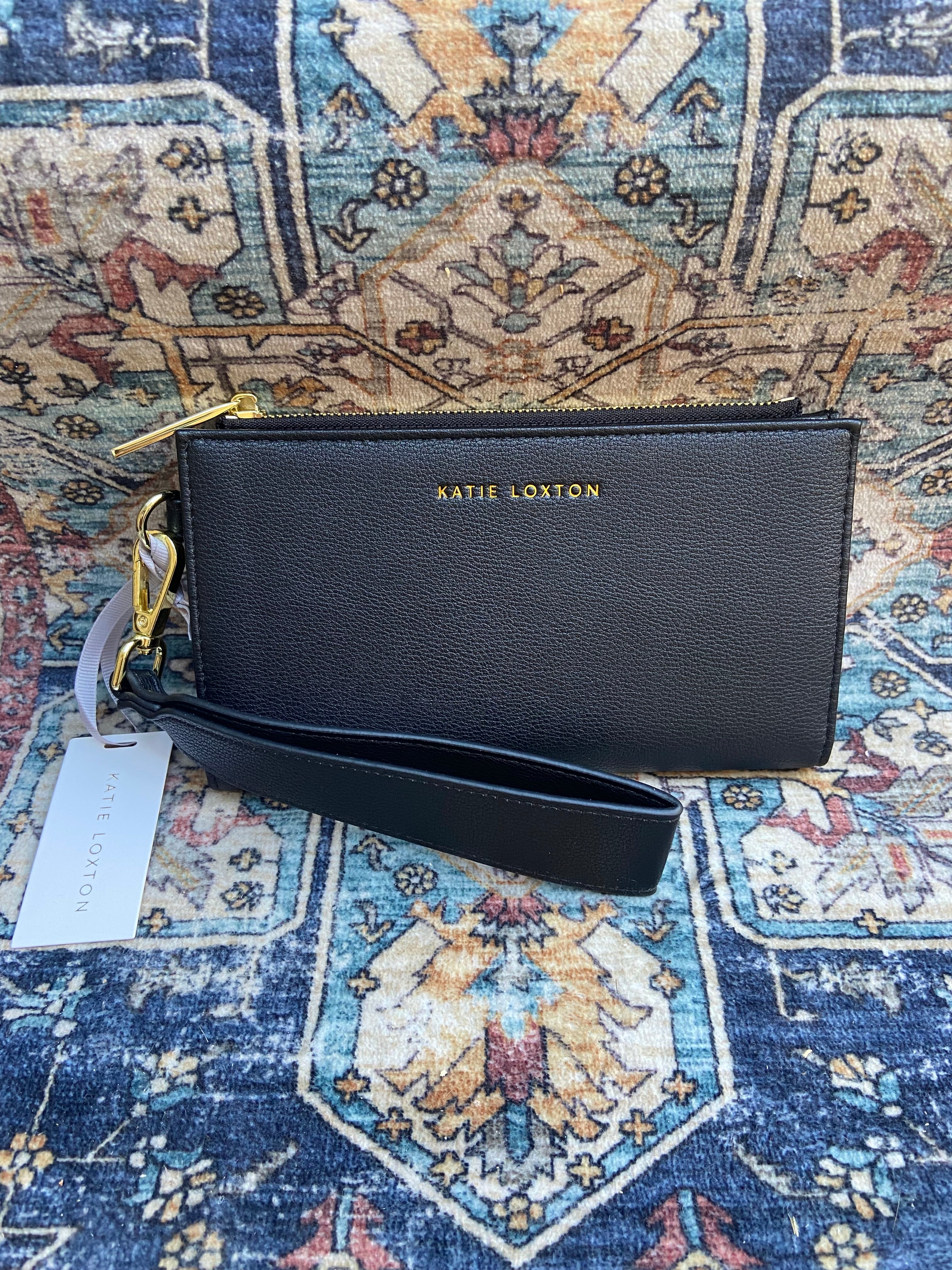 Zana Black Fold Out Wristlet Wallet Purse