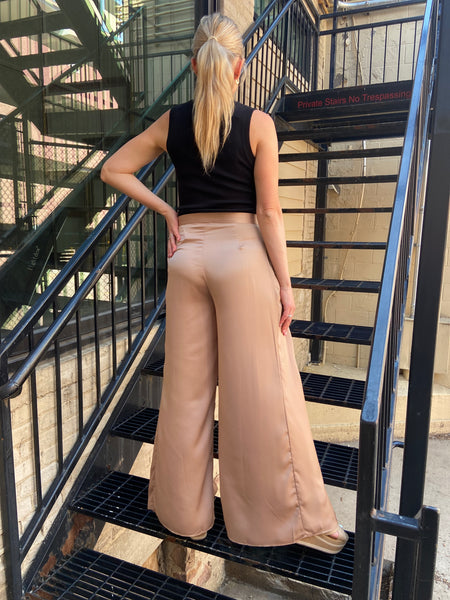 Braylee Champagne Wide Leg Pants
