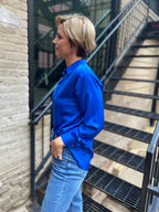 Alexi Royal Blue Silk Button up