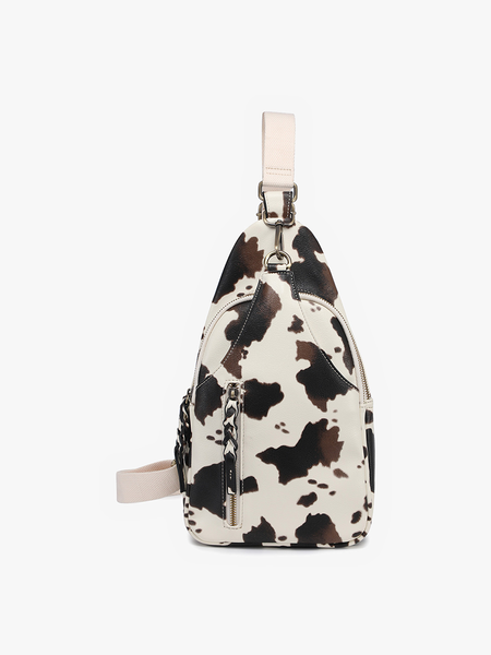 Nikki Dual Compartment Crossbody Sling Bag: Black