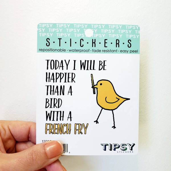 Bird With A French Fry Vinyl Sticker