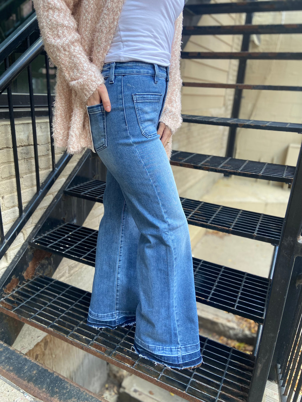 Tyler Medium High Rise Wide Leg Risen Jeans
