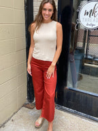 Adrienne Rust High Rise Cropped Zenana Jeans