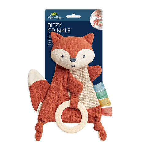 Fox Bitzy Crinkle™ Sensory Toy with Teether