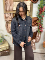 Mason Black Denim Oversized Risen Jean Jacket