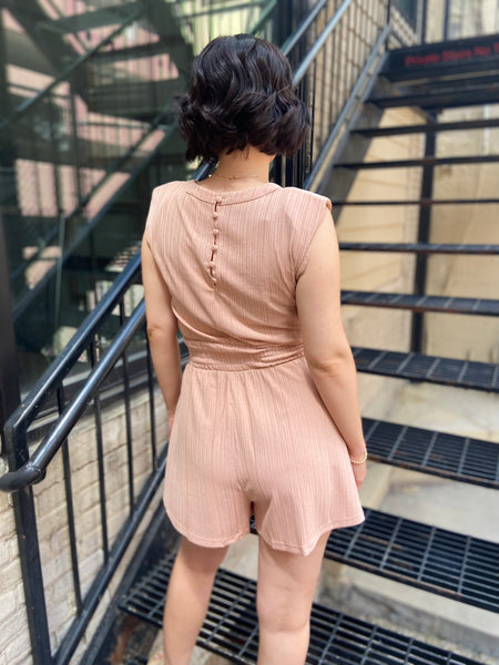 Claire Blush Pink Sleeveless Romper