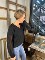 Eden Black V Neck Knit Sweater