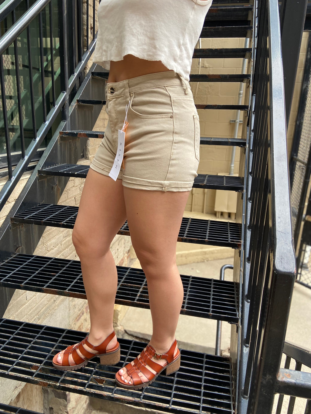 Stacy Sandy High Rise Risen Jean Shorts - MK Threads Boutique