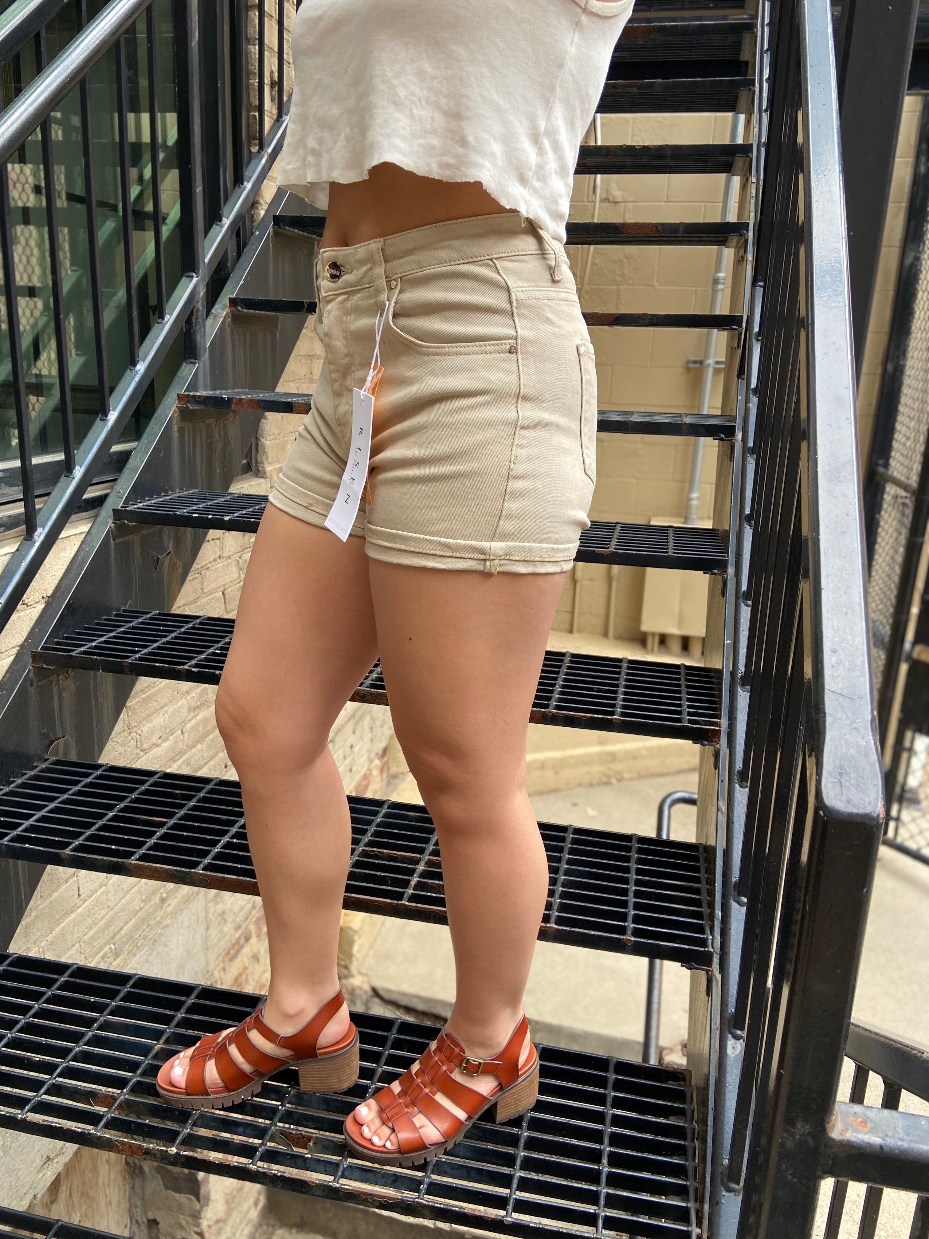 Stacy Sandy High Rise Risen Jean Shorts - MK Threads Boutique