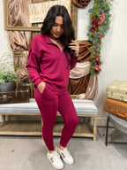 Emma Cabernet Scuba Half Zip