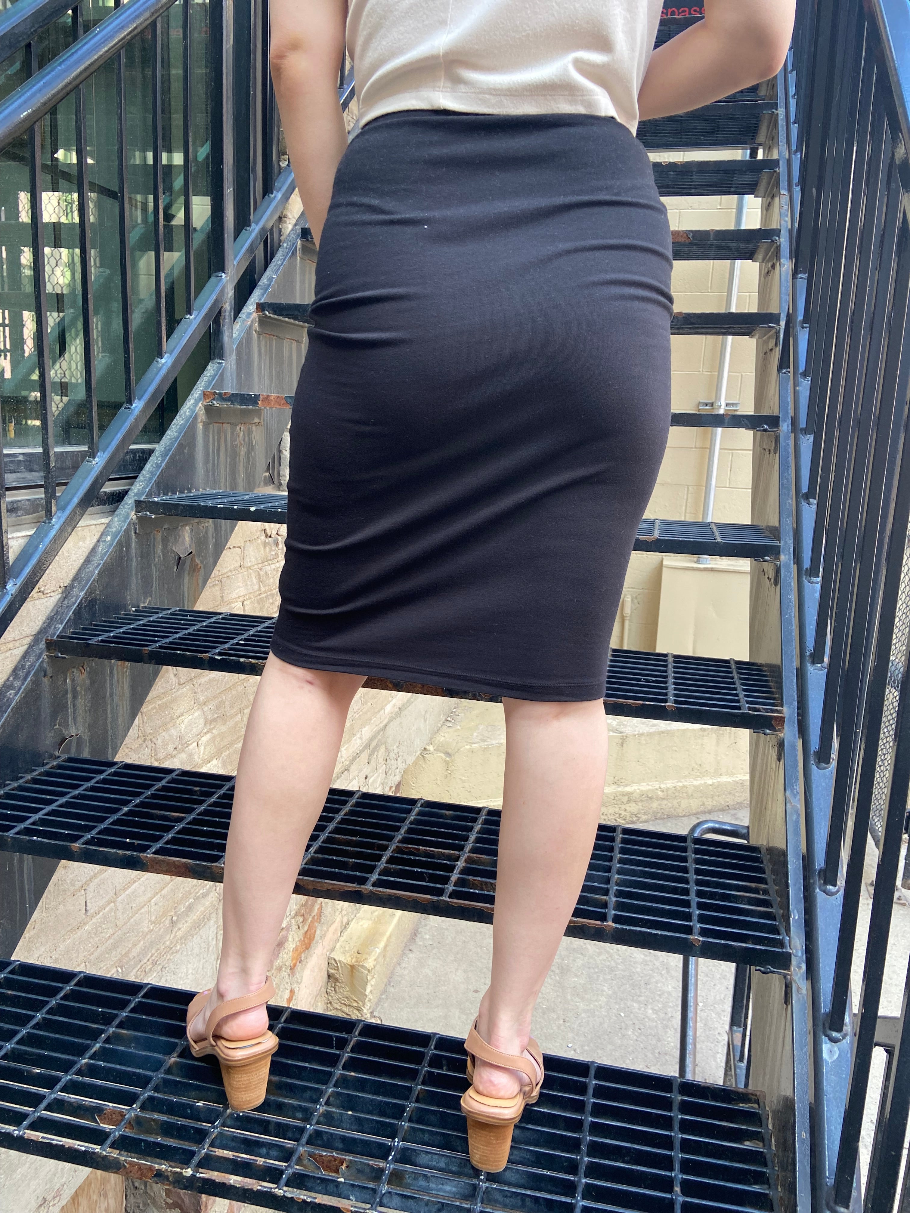 Cassie Black Spandex Pencil Skirt - MK Threads Boutique