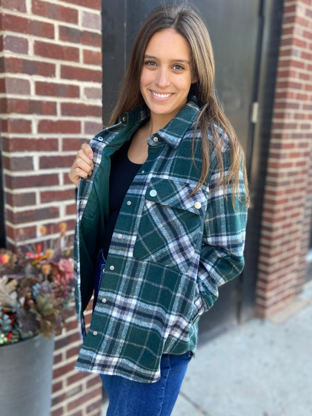 Olivia Teal Plaid Shacket