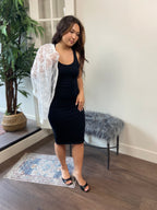 Rosey Black Racerback Midi Dress - MK Threads Boutique